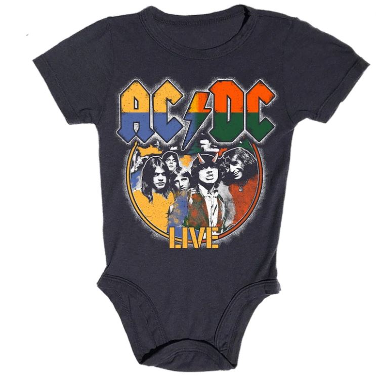 ACDC Short Sleeve Onesie from Rowdy Sprout